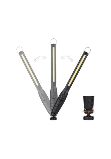 Suntek Çok Fonksiyonlu Usb Şarj Edilebilir Led Cob El Meşalesi Siyah