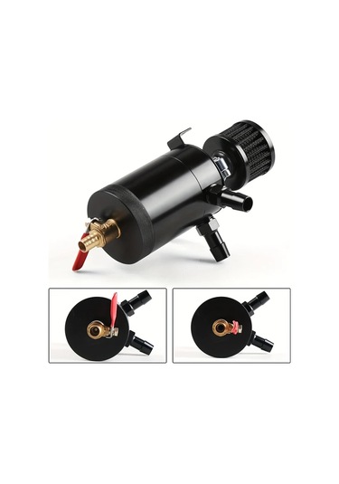 Dashanshop Siyah Renkli Yüksek Performanslı Alüminyum Yakıt Deposu - Drenaj Vanalı Ve Hava Filtreli