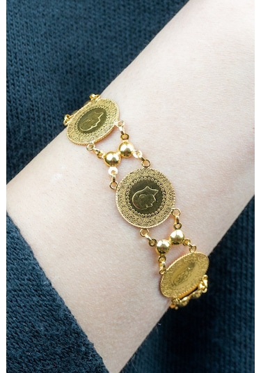 22 Ayar Altın Arası Toplu Altılı Çeyrek Dizme Bileklik