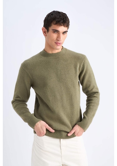 DeFacto Relax Fit Bisiklet Yaka Triko Kazak E8390AX24CWKH433