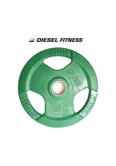 Diesel Fitness Rop 4 Olimpik Kauçuk Flanş - Plaka 10kg Yeşil