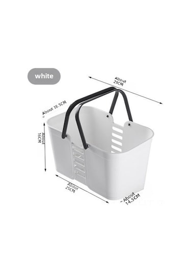 Hangfox Banyo İçin Yoğun Kapasiteli, Su Tüpü Özellikli, Taşınabilir Ve Kaliteli Plastik Dikey Depolama Sepeti Beyaz Diğer
