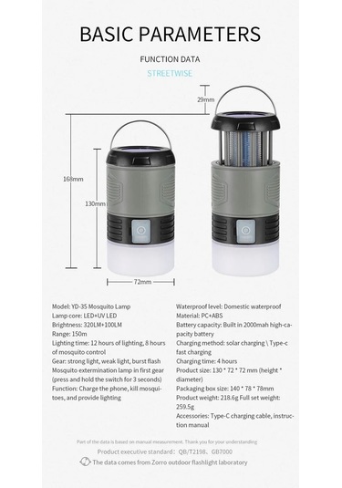 Jialan Güneş Sivrisinek Lamba Uv Bug İşık Usb Şarj Edilebilir