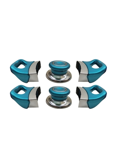 Turkuaz Tencere Tava Yan Kulpları Ve Kapak Kulpu Seti - 2 Set