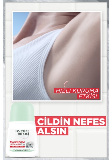 Garnier Mineral Magnezyum Ultra Kuru Kadın Roll-On 50 ML