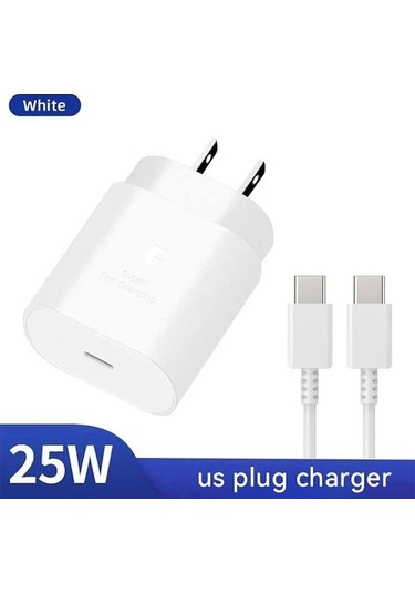 Pd 25w Hızlı Şarj Şarj Cihazı Samsung Uyumlu Galaxy S20 S21 S22 S23 Ultra Usb C Kablosu Us Hızlı Şarj Android Şarj Cihazı 56771246 Us White 2 In 1