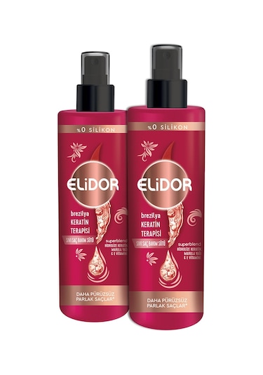 Elidor Brezilya Keratin Terapisi Sıvı Saç Bakım Sütü  2 x 200 ML