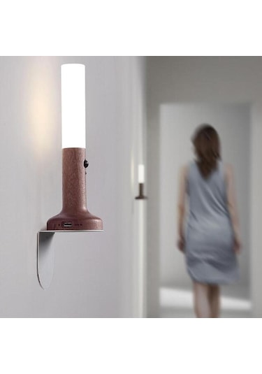 Homyl Led Sensörlü Gece Lambası Masa Sıcak Beyaz Işık Kahverengi Çok Renkli