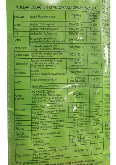 Masscaptan 400 Gr Kaptan Kara Leke İlacı Külleme İlacı Yaprak Küfü İlacı Mildiyo Mildiyö İlacı