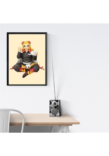 Demon Slayer Anime Rengoku Onigiri Duvar Posteri - Çerçevesiz
