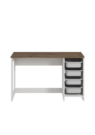 Hero Modern Çalışma Masası - 120 Cm Beyaz/antik Ceviz