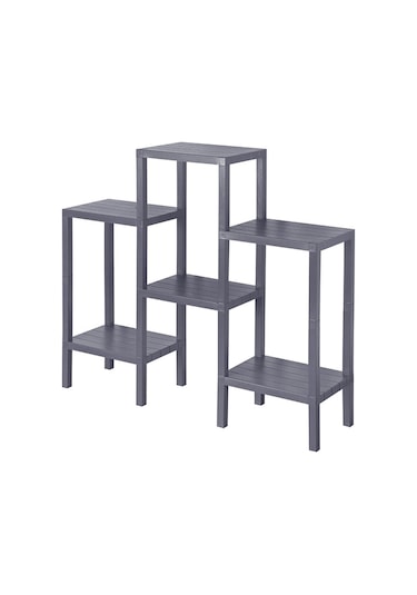 Mithra Life MIT1046 6 Katlı Plastik Gri Banyo Mutfak Rafı