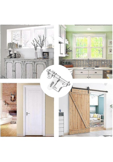 Sürgülü Kapı Mandalı Cıvatası Mandalı Kalınlaştırılmış Paslanmaz Çelik Sağlam Dayanıklı Kilit Delikli Banyo Mutfak Bahçe Yatak Odası Dolap Dış Mekan