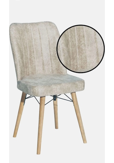 Kaliteli Bir Adet Kare Gold Mutfak Salon Sandalyesi Krem