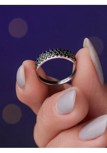 Lucente 925 Ayar Gümüş Yüzük 202821128 Siyah