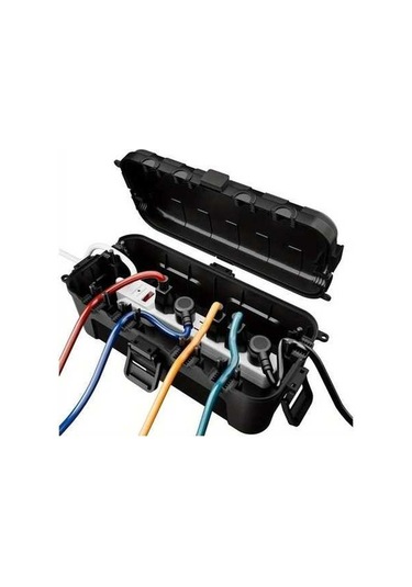 Besthome1 Dream011 Siyah 6 Girisli Dis Mekan Kablo Yöneticisi Priz Koruyucu Işıklar