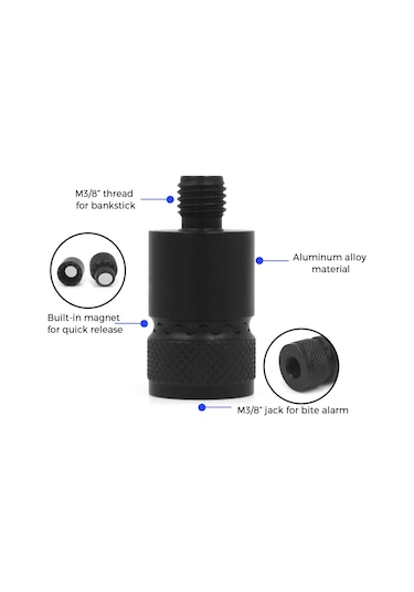 Teltree Alüminyum Alyuminyum Av Mıknatıslı Bağlantı Elemanı - Hızlı Serbest Bırakma, Bankstick Ve Alarm Uyumlu, M3/8" Vida 1 Adet