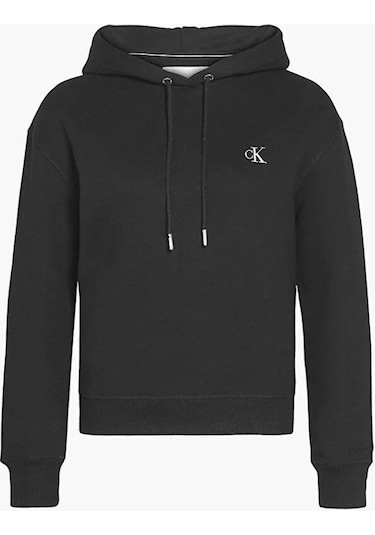 Calvin Klein Jeans Kapüşonlu Normal Kalıp Sweatshirt Siyah
