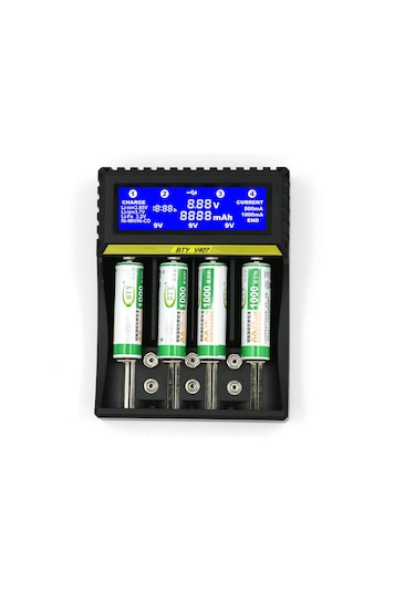 Sringsun Çok İşlevli Pil Şarj Cihazı 18650 Lityum İyon Pil Nikel Metal Hidrit Nikel Kadmiyum Aa Aaa 9v Pil Şarj Cihazı Lcd