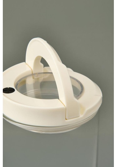 Lengo 1600 Ml Mühürlü Vakumlu Borosilikat Cam Erzak Saklama Kavanozu Şeffaf Beyaz