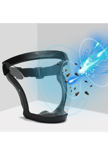 Trendooze Yüz Tam Siyah Sıçrama Şeffaf Önleyici Önleyici Kapağı Kalkanı Güvenlik Gri Buğu + İl