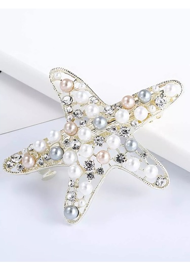 Bijoubijou Taşlı Saç Tokası Yıldız 244632906 Beyaz