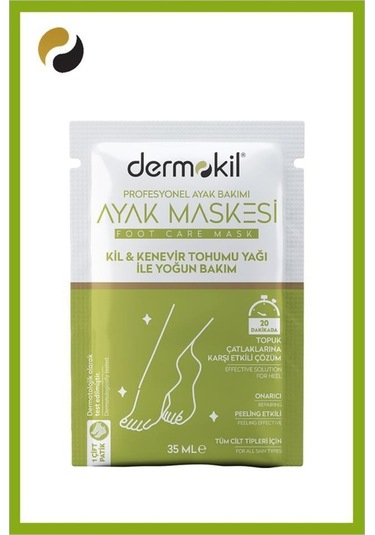 Dermokil Kil ve Kenevir Yağlı Peeling Etkili Ayak Maskesi 2 x 35 ML