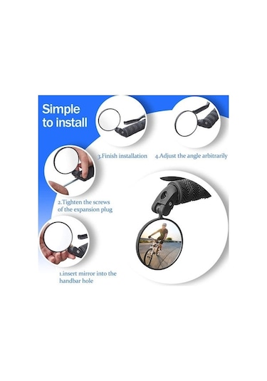 Yifomall Sones Bisiklet Geniş Görüş Geribakış Aynası - 360 Derece Döner, Hd Anti-glare, Tüm Kollara Uyumlu, Yüksek Güvenlik