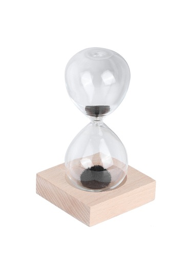 Konesam Ahşap Tabanlı Manyetik Cam Kumu Saati - Mıknatıs Etkisiyle Güzel Şekiller Oluşturan Ofis Ve Ev Dekorasyon Aleti