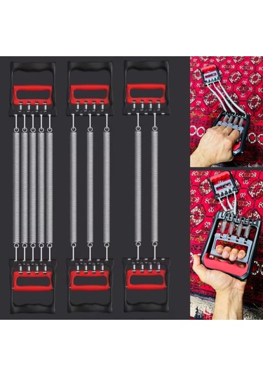 Ollevra 5 Yaylı 5 Kademeli Ayarlanabilir Fitness Ve Kuvvet Antrenmanı Ekipmanı - Göğüs Genişletme Ve Kuvvet Egzersiz Aleti Siyah