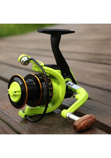 Balıkçılık Reel 12bb 5.0:1 Dişli Oranı Ahşap Saplı Açık Spor Balıkçılık Tekerlek Sazan Tatlısu İçin Yw1000