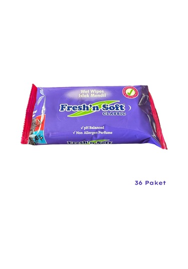 Fresh'n Soft Islak Cep Mendil - Alkolsüz Ve Ph Dengelenmiş - Çiçeksi Kokular - 15 Adetlik 36 Paket 36'lı Set
