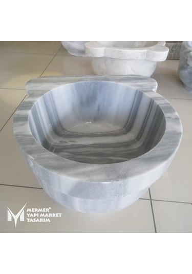 Marmara Pijamalı Mermer Kulaksız Düz Kurna