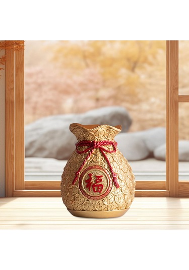 Suntek Çin Yeni Yılı Feng Shui Nimet Çanta Vazo Dekor Altın