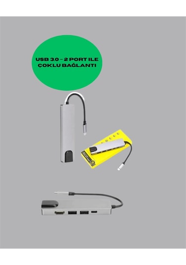 4k Hdmı Çıkışlı, Gigabit Ethernet'li Usb-c Çoklu Port Hub