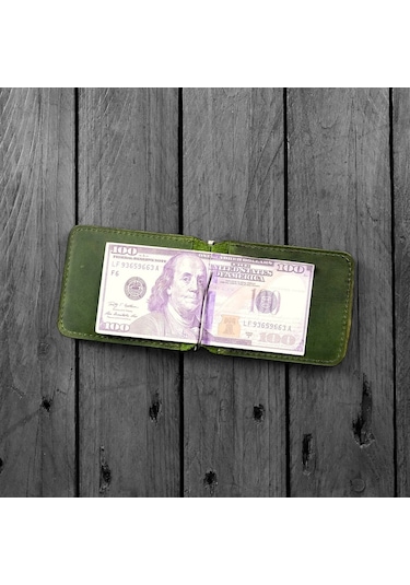 Modica Larga - Hakiki Deri Natürel Para Klipsi Cüzdan 001