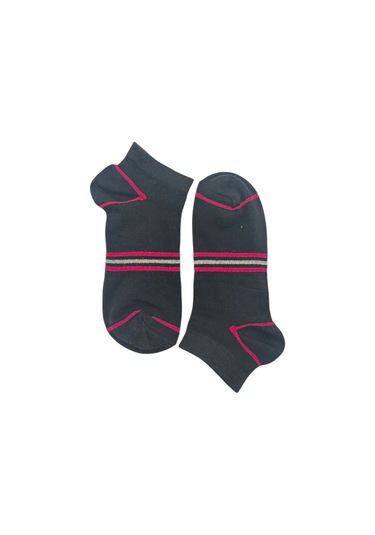 Kadın Topuk Çizgili Taban Lastik Bantlı Patik Çorap 6'çift Çok Renkli