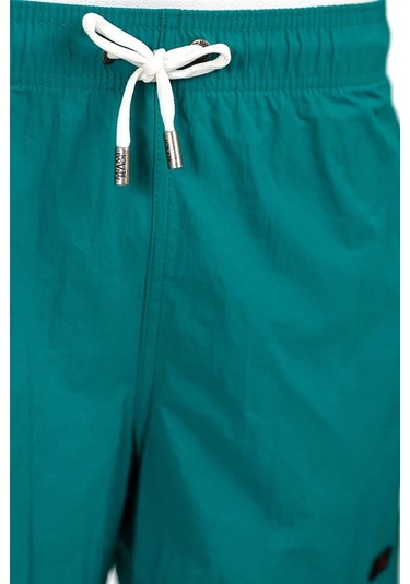 Yeşil Su İtici Özellikli Naylon Kumaş Düz Renk Basic Erkek Plaj Deniz Şort Mayo - 540-yeşil 001