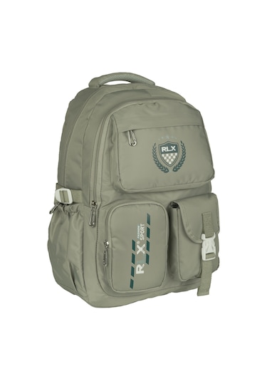 Relaxion Su Geçirmez Çok Gözlü Okul Sırt Çantası Haki 2058