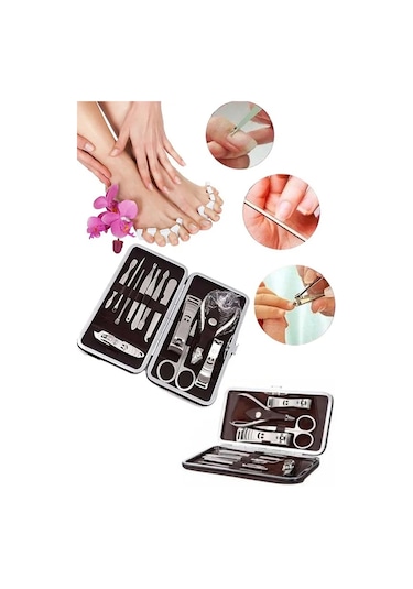 Mobee Manikür Pedikür Seti 12'li + Elektrikli Tırnak Törpü Seti