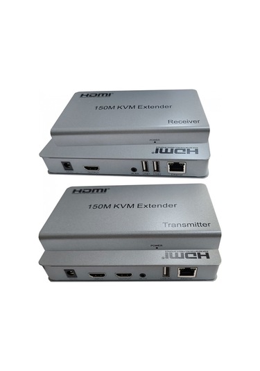 Hdmı 150m Kvm Extender Alıcı Verici Receiver Transmitter Kvm Extender