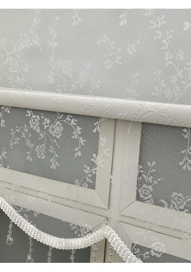 Küçük Çiçekli Çiftli Tül Stor Perde