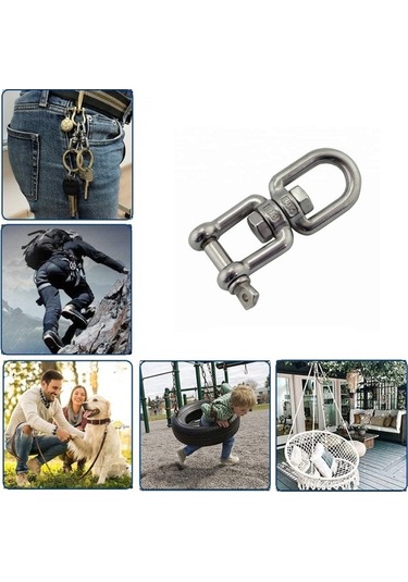 Novahub M10 Paslanmaz Çelik Dönen Zincir Kanca, Boyut:m10 360 Derece Dönen Halka Bağlantı Çok Renkli