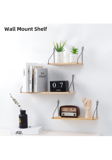 Ulzyvf Ahşap Ve Metal Duvara Monte Raf - Çok Amaçlı Dekoratif Depolama Ünitesi Kahverengi Kahverengi
