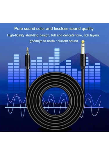 Sones Jınghua 3,5 Mm - 6,5 Mm Ses Kablosu Amfi Gitar 6,35 Mm Kablo, Uzunluk: 3 M