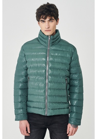 Lee Regular Fit Normal Kesim Dik Yaka Haki Şişme Mont L222378801 Haki