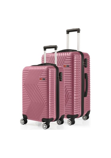 G&d Polo Suitcase Abs Kabin Ve Orta Boy Gül Kurusu 2'li Valiz Seti 600.08-set-ok Gülkurusu