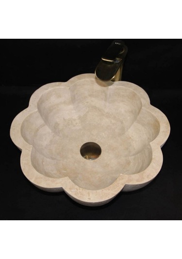 Traverten Papatya Özel Tasarım Lavabo