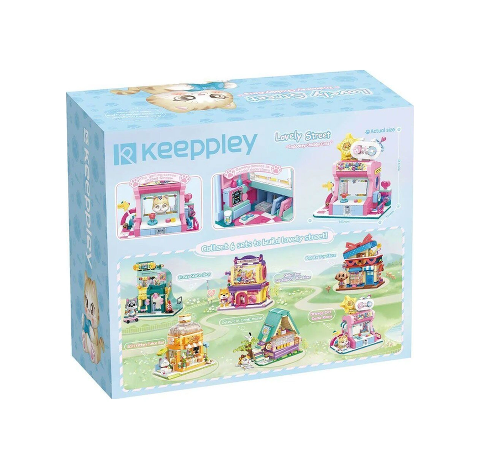 Kp28019 Keeppley Orange Cat Game Room Blok Seti -vagon Life