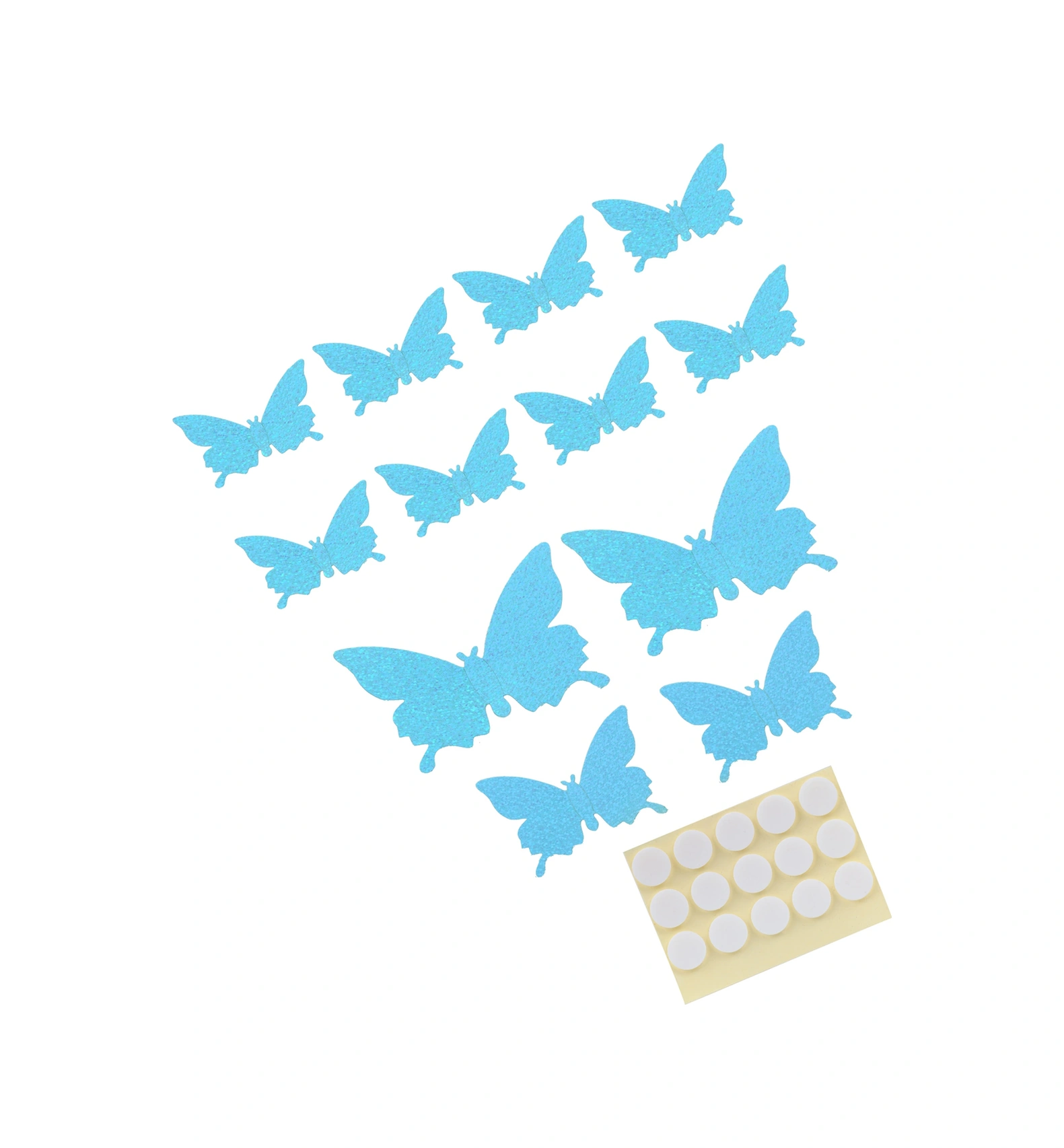 Kangvka 12 Adet 3d Pvc Kelebek Duvar Sticker, Parlak Mavi, Canlı Görünüm, Ev Dekorasyonu, Düğün, Balkon, Dayanıklı, Kolay Uygulama Flash Mavi